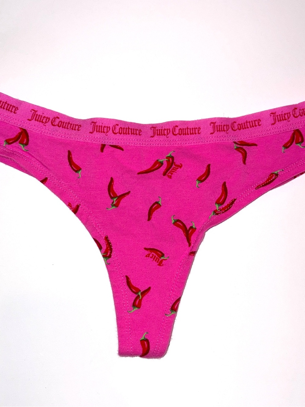 Juicy Couture Pink Chili Pepper Logo Thong